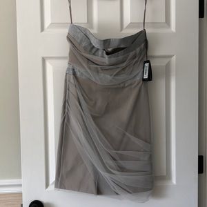 Emporio Armani cocktail dress in bluish silver hue